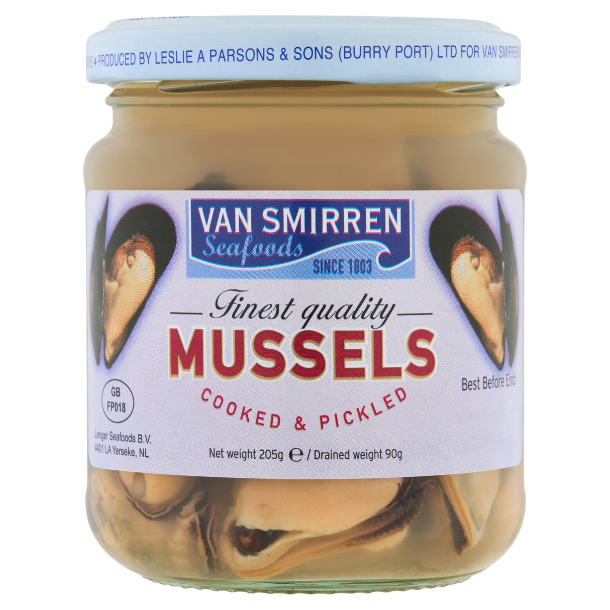 Van Smirren Mussels Cooked 8 Pickled 205 g