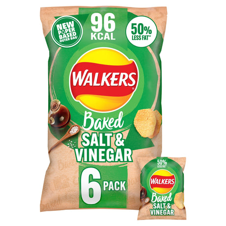 Walkers Baked Salt & Vinegar Multi-Pack Crisps 6 x 22 g