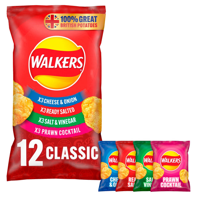 Walkers Classic Variety Multi-Pack Crisps 12 x 25 g