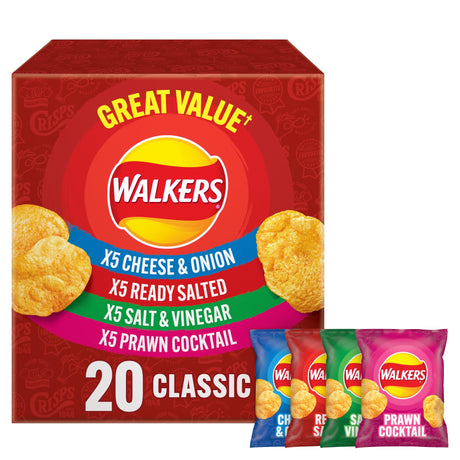 Walkers Classic Variety Multi-Pack Crisps 20 x 25 g