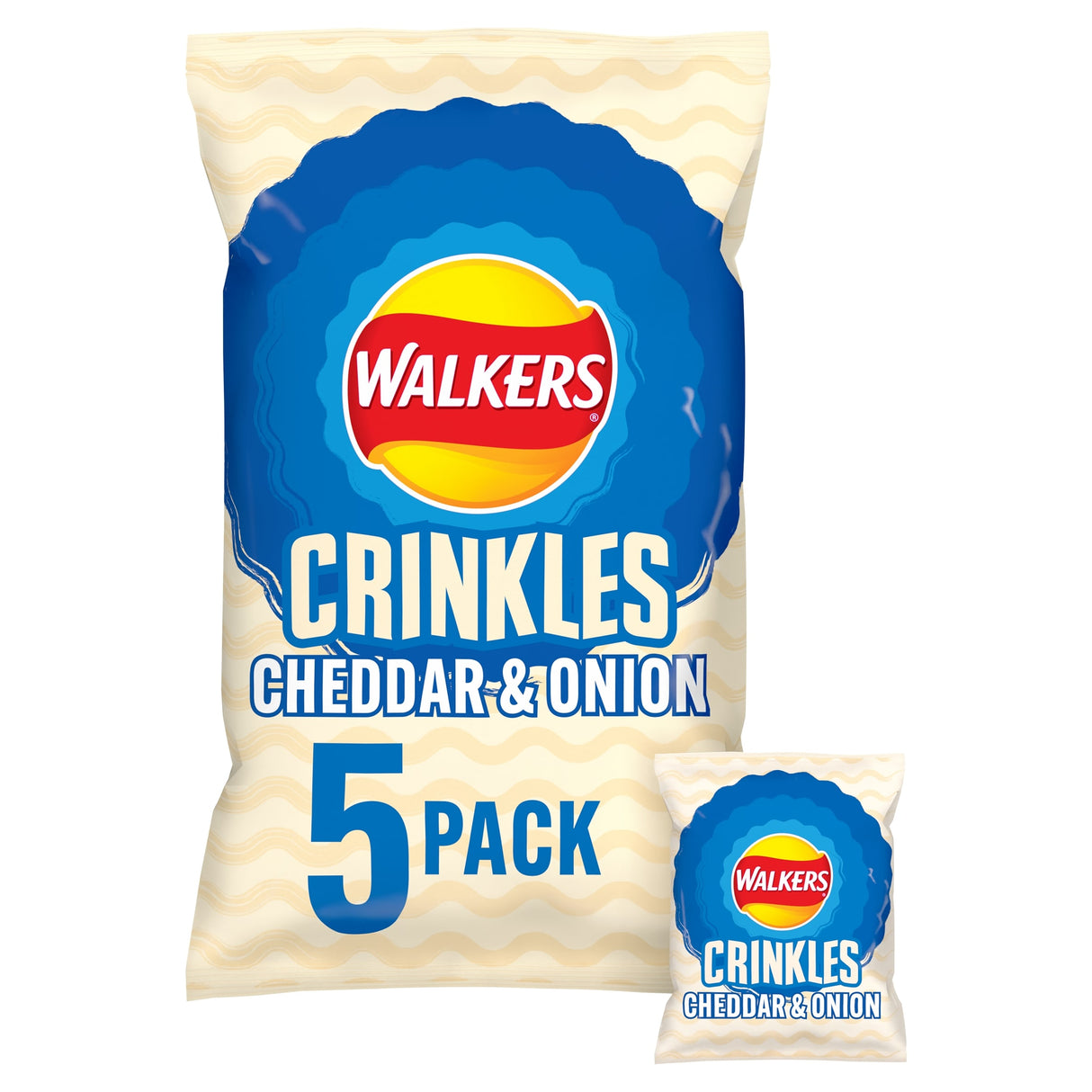 Walkers Crinkles Cheddar Cheese & Onion Crisps 5 x 23 g