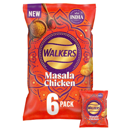 Walkers Masala Chicken Multi-Pack Crisps 6 x 25 g