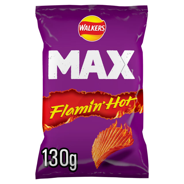 Walkers Max Extra Flamin' Hot Potato Crisps 130 g