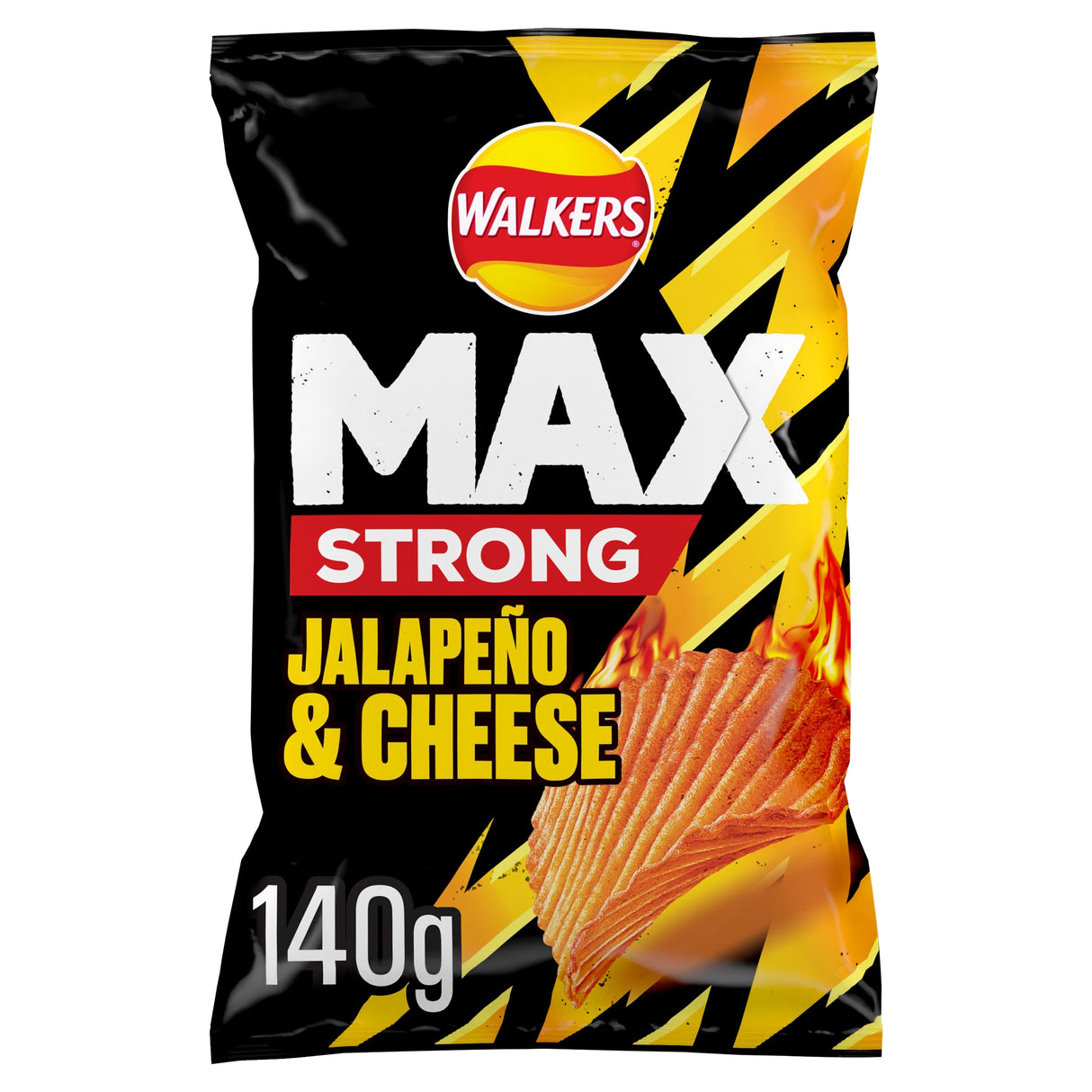 Walkers Max Strong Jalapeno & Cheese Sharing Bag Crisps 140 g