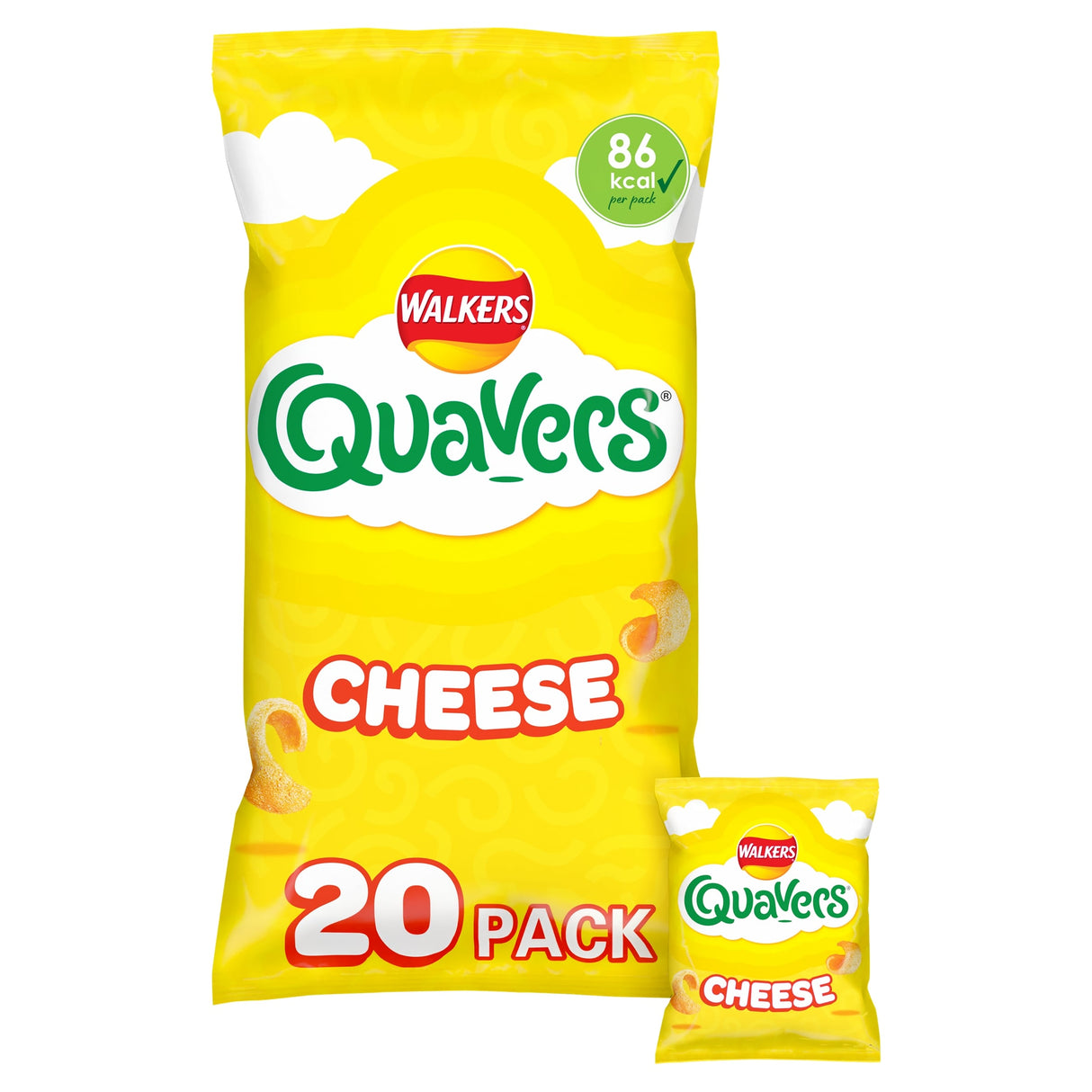 Walkers Quavers Cheese Flavour Potato Crisps 20 x 16 g