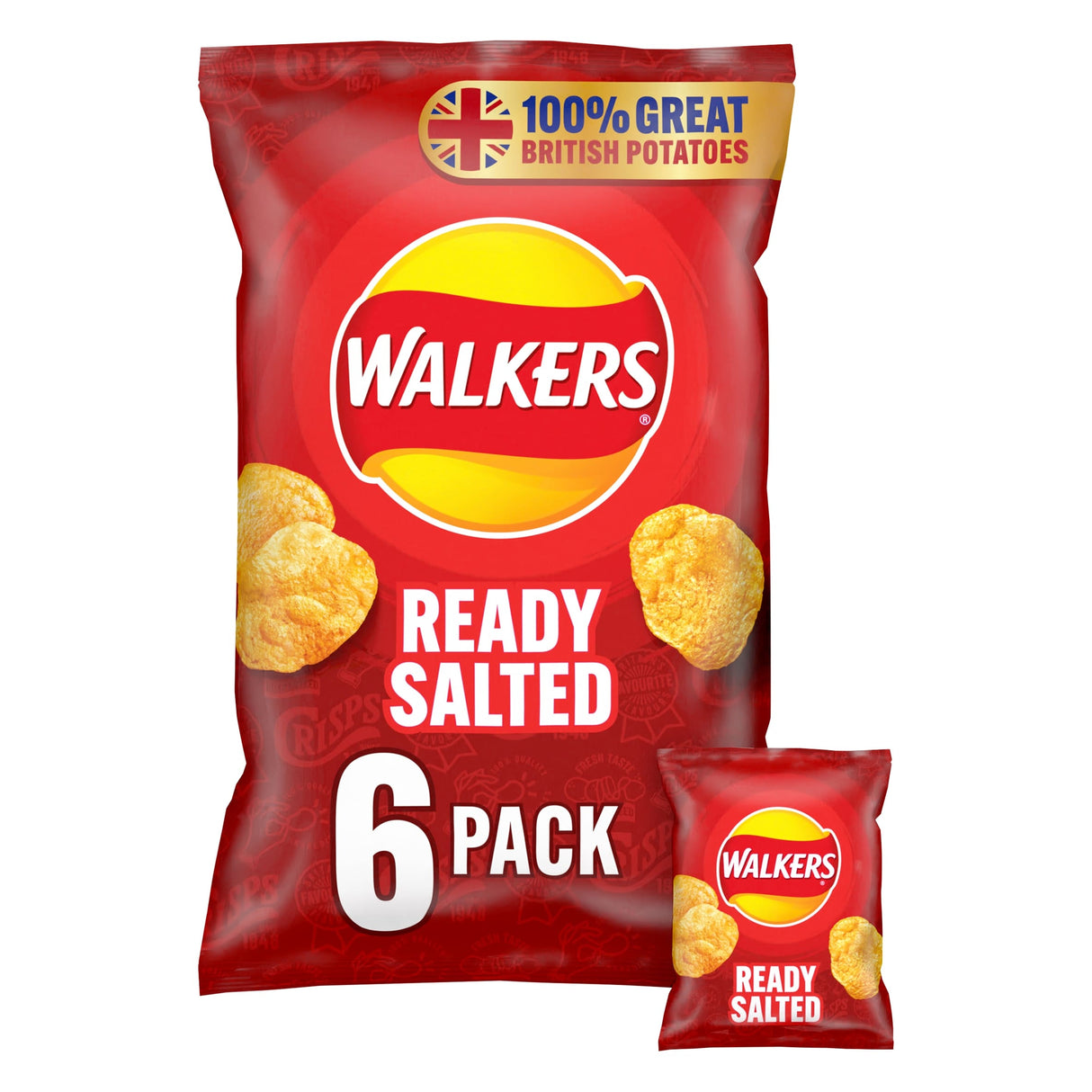 Walkers Ready Salted Crisps Multi-Pack 6 x 25 g