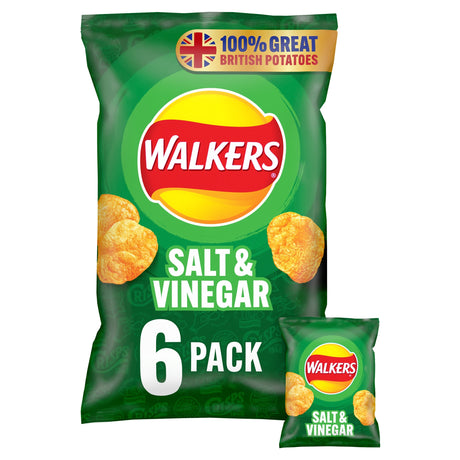 Walkers Salt & Vinegar Multi-Pack Crisps 6 x 25 g