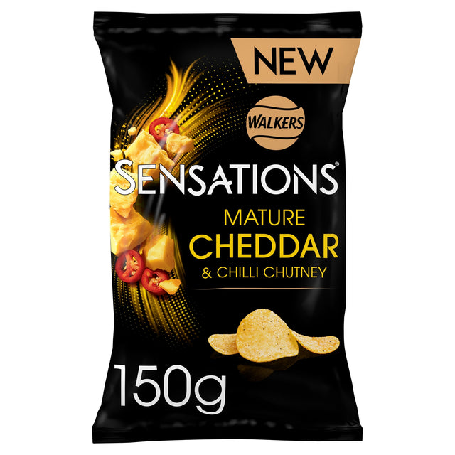 Walkers Sensations Mature Cheddar & Chilli Chutney Flavour Potato Crisps 150 g