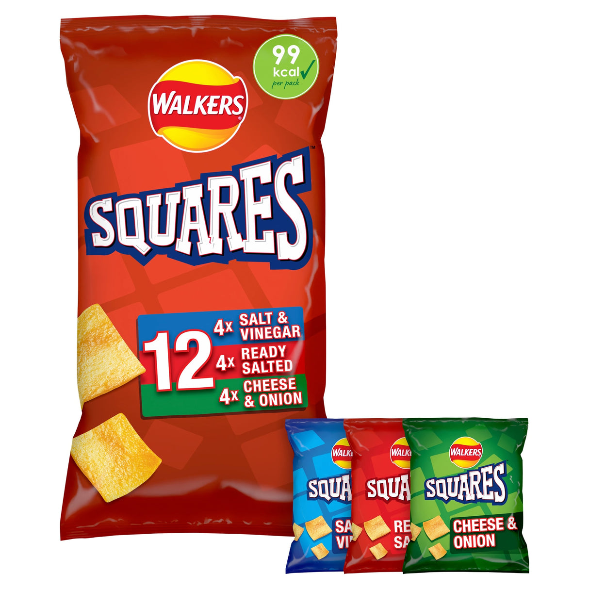 Walkers Squares Variety Multi-Pack Crisps 12 x 22 g