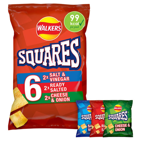 Walkers Squares Variety Snacks 6 x 22 g