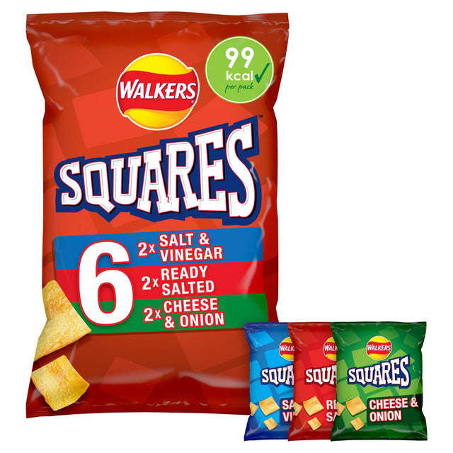 Walkers Squares Variety Snacks 6 x 22 g