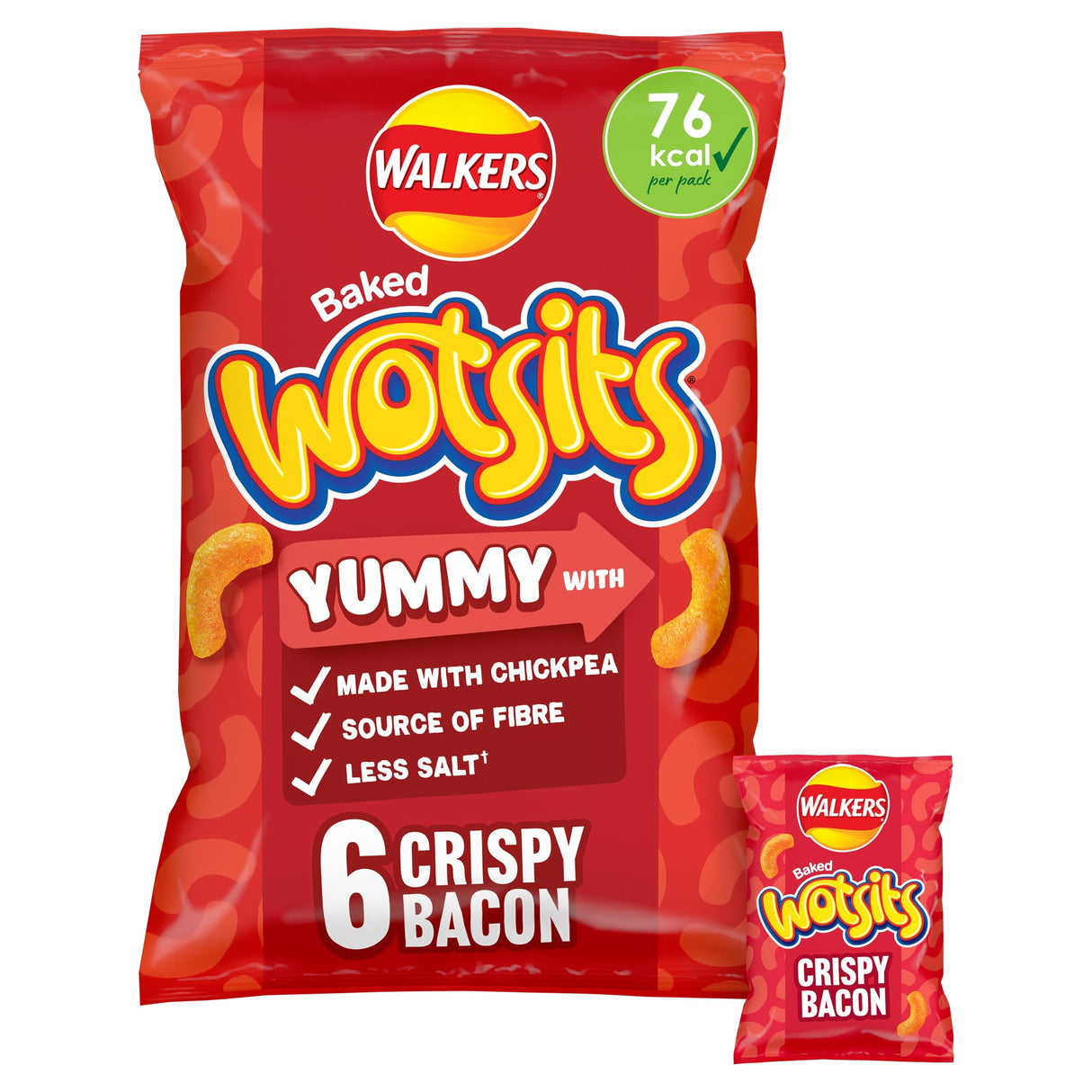 Walkers Wotsits Crispy Bacon Multi-Pack Crisps 6 x 16 g