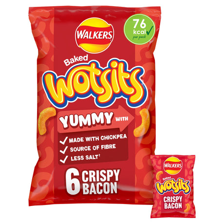 Walkers Wotsits Crispy Bacon Multi-Pack Crisps 6 x 16 g