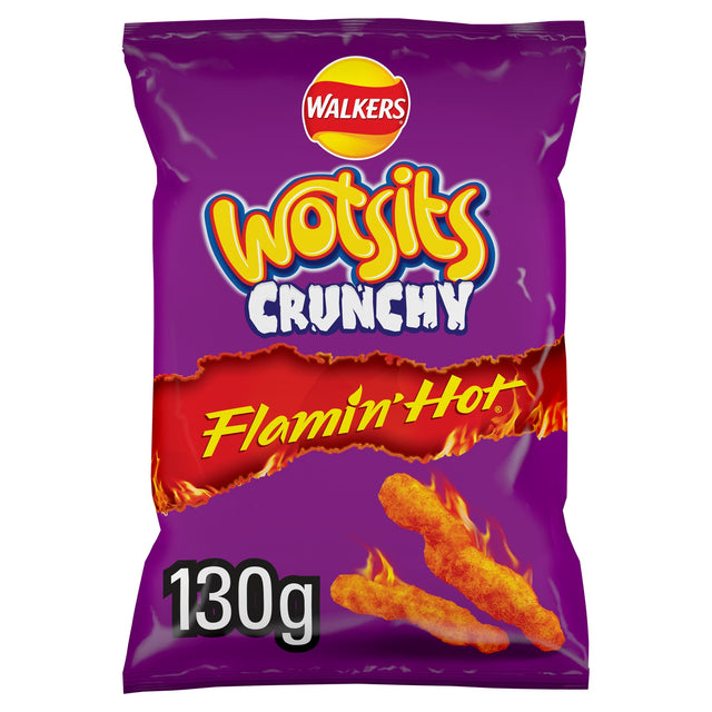 Walkers Wotsits Crunchy Extra Flamin' Hot Crisps 130 g