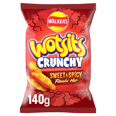 Walkers Wotsits Crunchy Flamin' Hot Sharing Bag Crisps 140 g