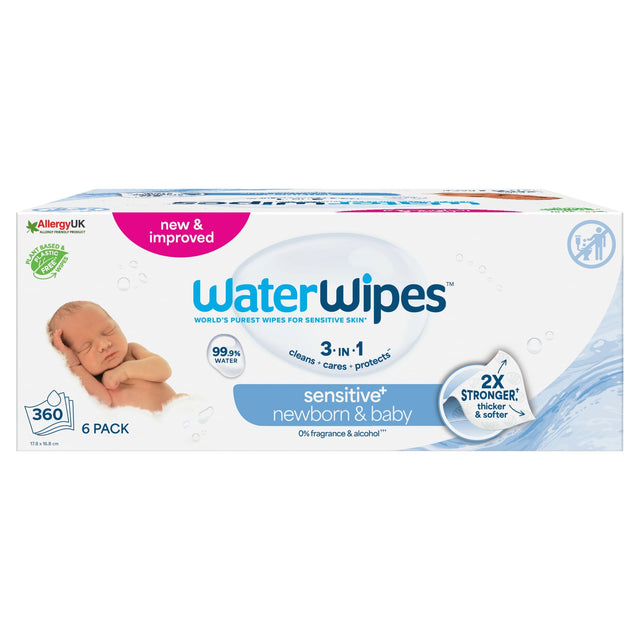 Waterwipes Sensitive Biodegradable Baby Wipes 60 Pack x6