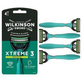 Wilkinson Sword Xtreme 3 Sensitive Comfort Men Disposable Razor x 4