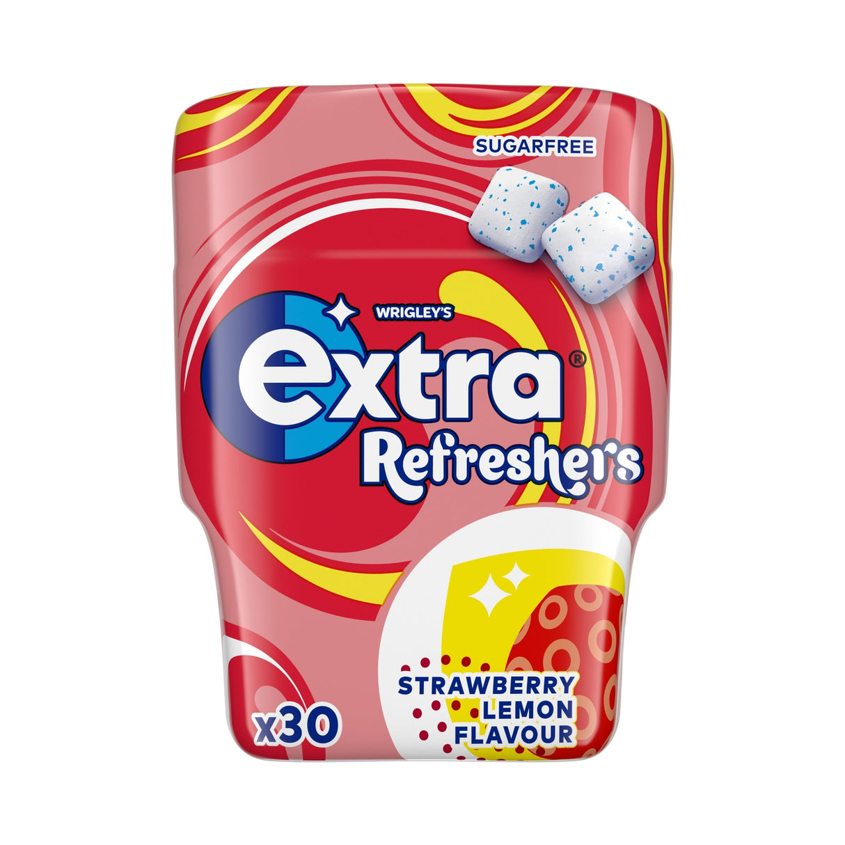 Wrigley's Extra Refreshers Strawberry Lemon Sugar Free Chewing Gum Bottle 30 Pieces 67 g