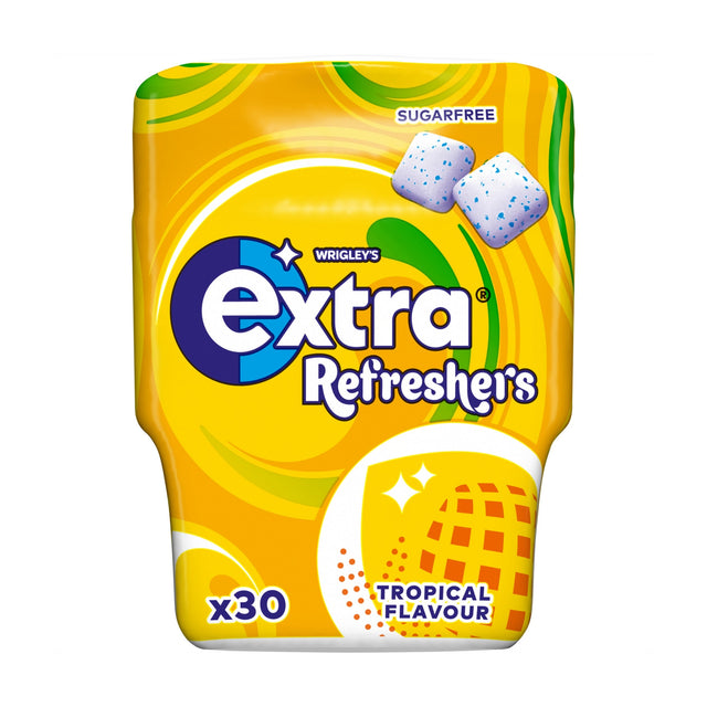 Wrigley's Extra Refreshers Tropical Chewing Gum Bottle 30 Pieces