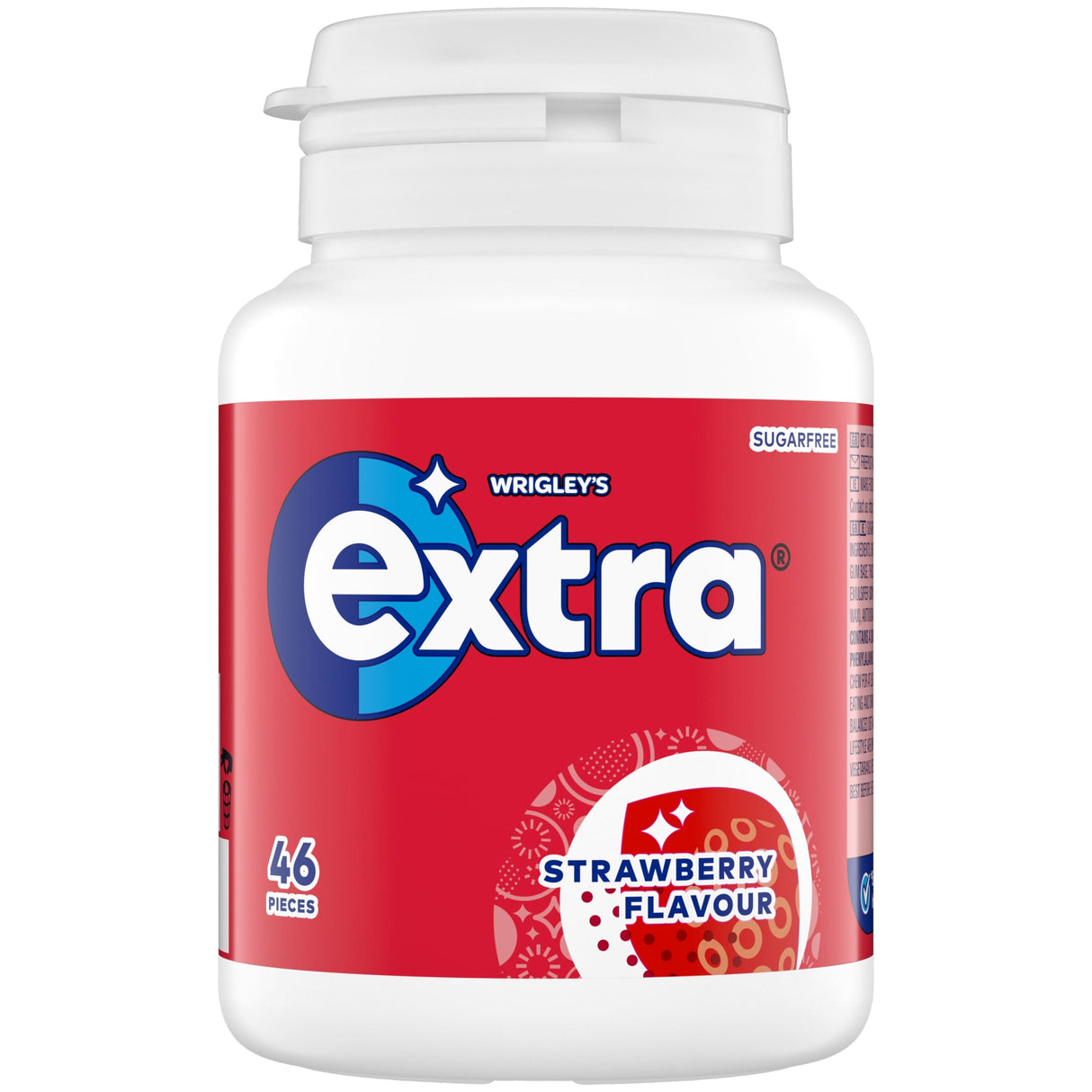 Wrigley's Extra Sugar-Free Chewing Gum Strawberry Flavour 46 Pieces 64 g