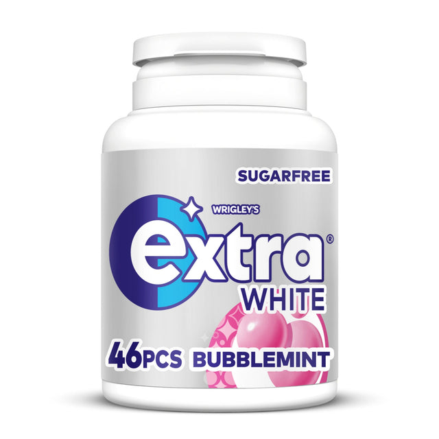 Wrigley's Extra White Bubblemint Sugar-Free Chewing Gum Bottle 46 Pieces