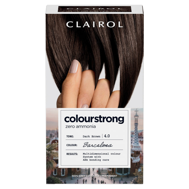 Clairol Colour Strong Permanent Hair Dye 4.0 Dark Brown