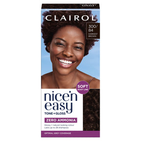 Clairol Nice'N Easy Tone+Gloss Semi Permanent Hair Dye 300/84 Darkest Brown
