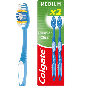Colgate Premier Clean Medium Toothbrush x2