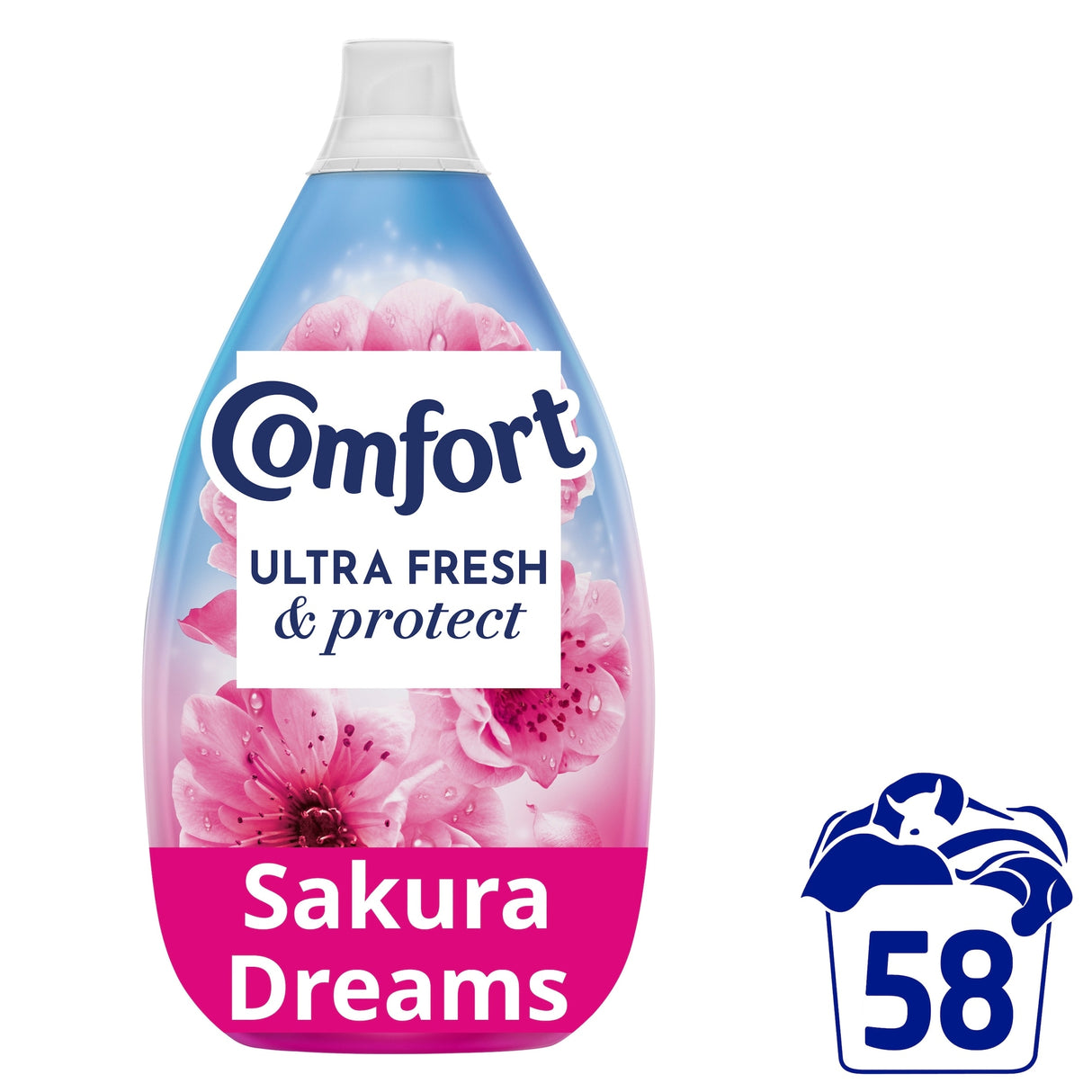 Comfort Ultra Fresh & Protect Fabric Conditioner Sakura Dreams 58 Washes 870 ml