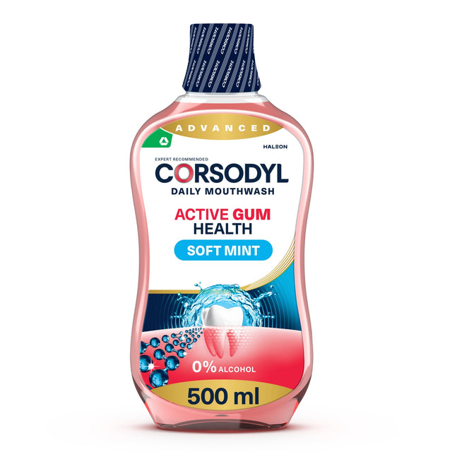 Corsodyl Act Gum Health Mouthwash Soft Mint 500 ml