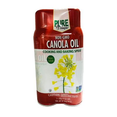 Pure & Simple Non-GMO Canola Oil Cooking & Baking Spray 482 g x2