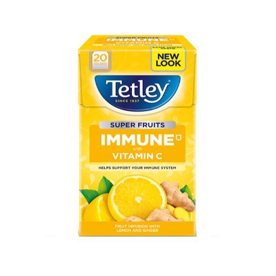 Tetley Tea Super Fruits Immune With Vitamin C Lemon & Ginger x20