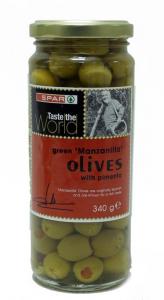 Spar Olives Green Manzanila Pimento 340 g