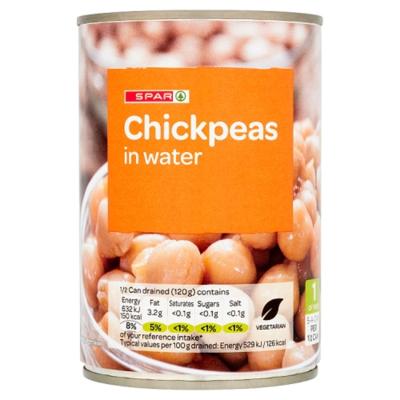 Spar Chick Peas In Water 400 g