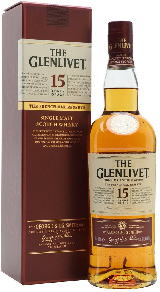 The Glenlivet Single Malt Scotch Whisky Aged 15 Years 70 cl