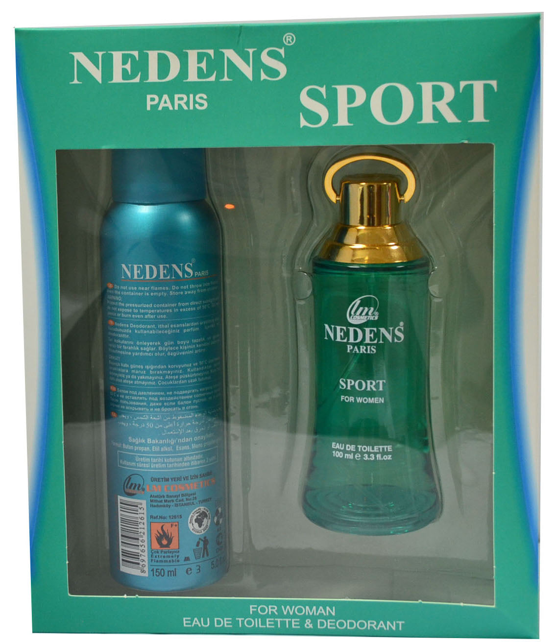 Nedens Deodorant Body Spray Green For Women Gift Pack 150 ml