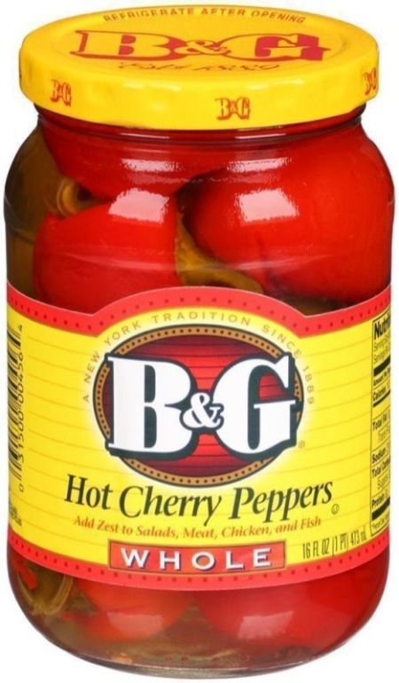 B & G Hot Cherry Peppers Whole 473 ml