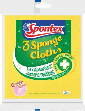 Spongex Anti-Bacterial Cellulose Sponge Wipes x3