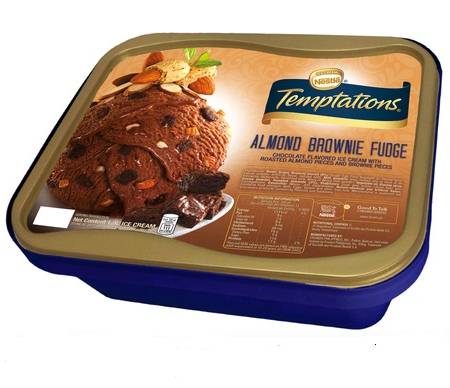 Nestle Temptations Ice Cream Almond Brownie Fudge 1.3 L