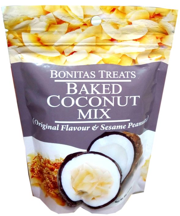 Bonitas Treats Baked Coconut Mix Original Flavour & Sesame Peanuts 60 g