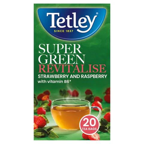 Buy Tetley Super Green Tea Boost Strawberry & Raspberry 40 g x20 in ...