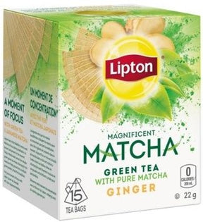 Lipton Matcha Green Tea With Pure Matcha Ginger 22.4 g x15