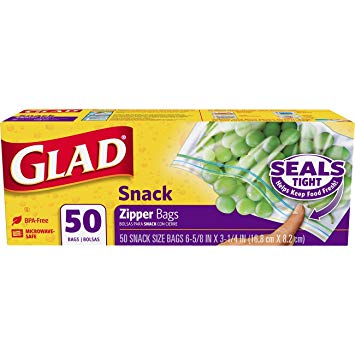 Glad Seals Snack Zipper Bags 16.8 cm x 8.2 cm x50