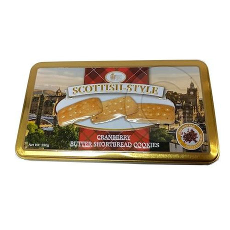OGL Scottish Style Cranberry Butter Shortbread Tin 250 g