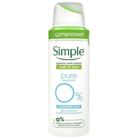 Simple Anti-Perspirant Deodorant Spray Pure Cedarwood & Patchouli 250 ml