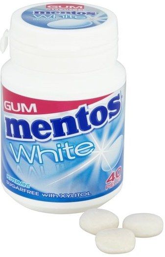 Mentos Chewing Gum White Peppermint Sugar-Free 60 g x40