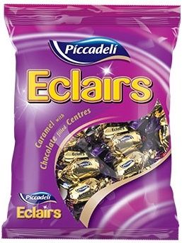 Piccadeli Eclairs Caramel With Chocolate Filled Centres 700 g x120