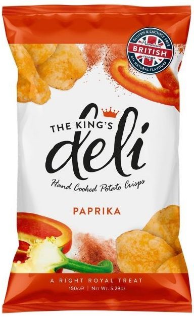 The King's Deli Hand Cooked Potato Crisps Paprika 150 g