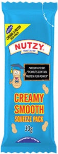 Nutzy Peanut Butter Creamy Smooth Squeeze Pack 30 g