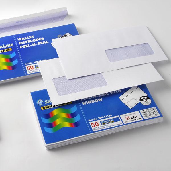 White Envelope Peel & Seal 110 x 220